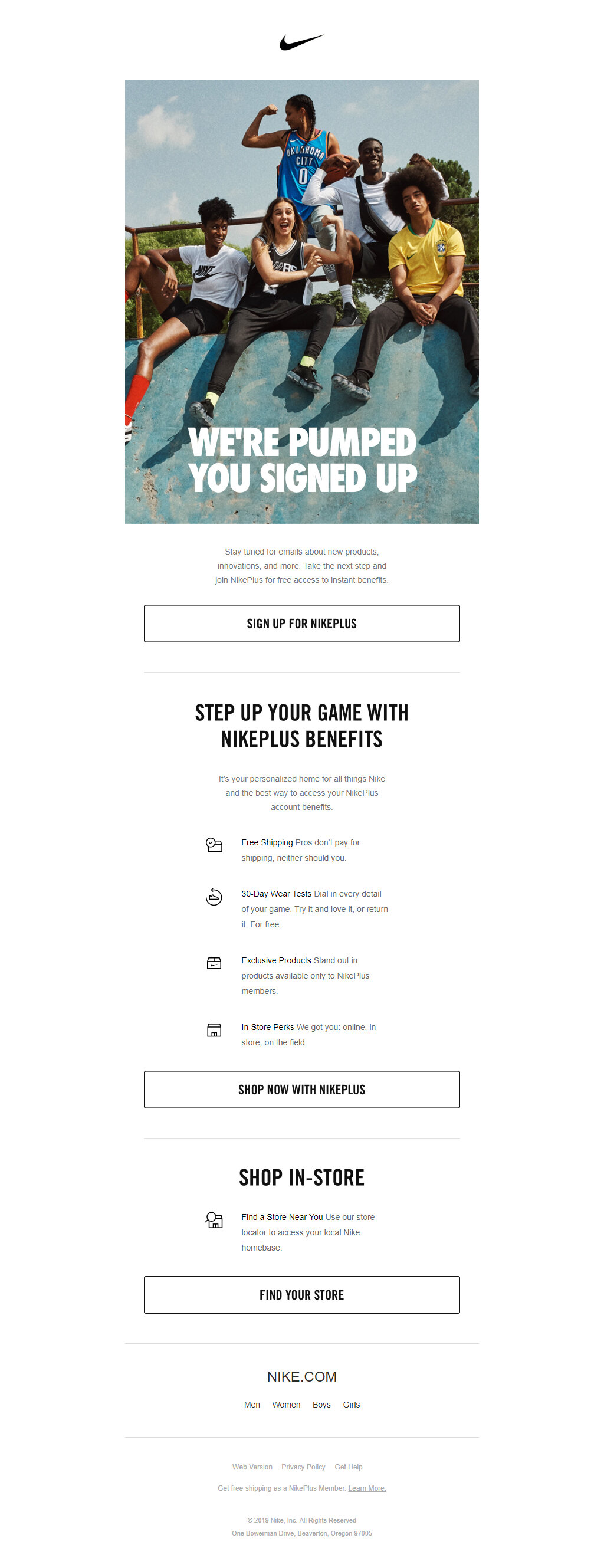 Welcome to Nike | Email Marketing