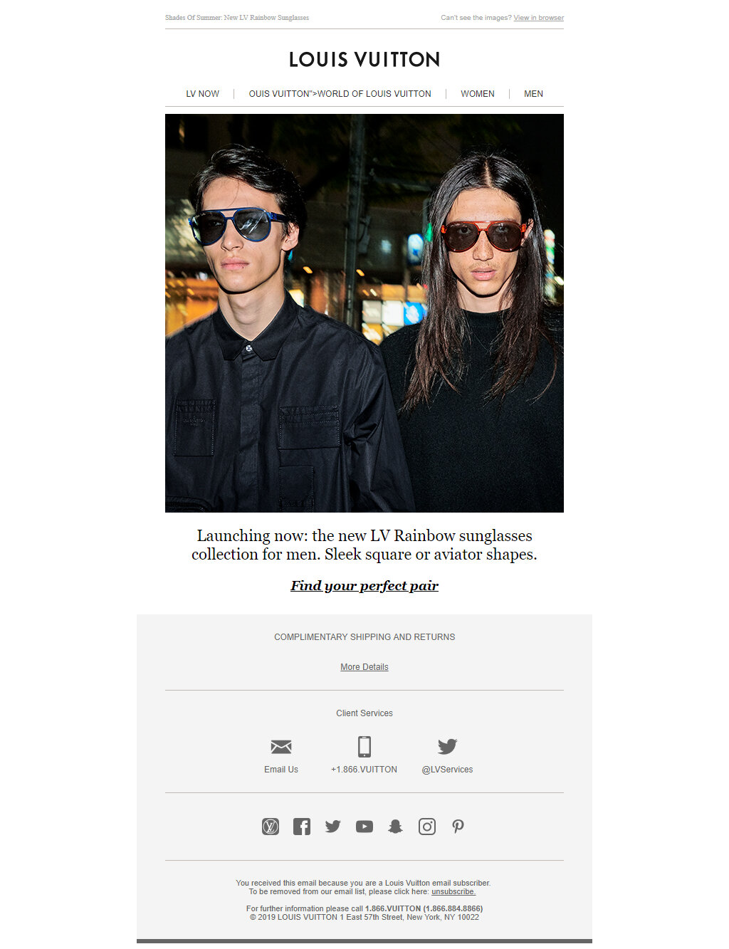 Louis Vuitton releases a new collection of men's sunglasses – Louis Vuitton  Rainbow - The Glass Magazine
